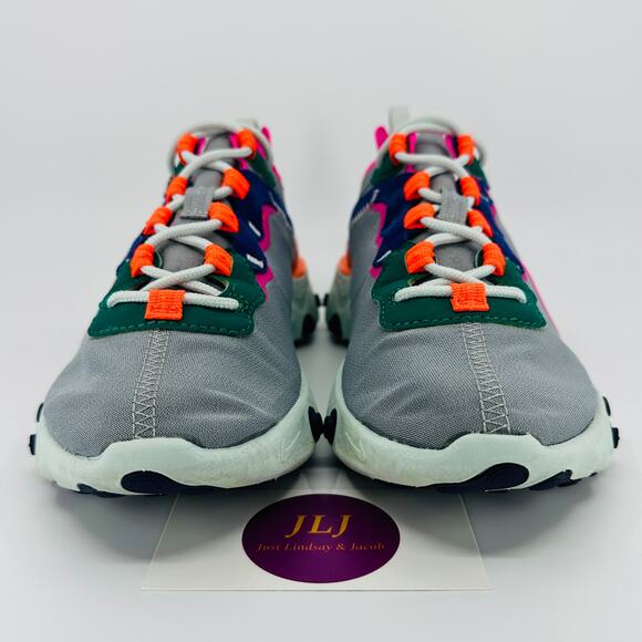 Nike Women's React Element 55 Sneakers 'Wolf Grey Multi-Color' BQ2728-006 Size 7 - Picture 2 of 11